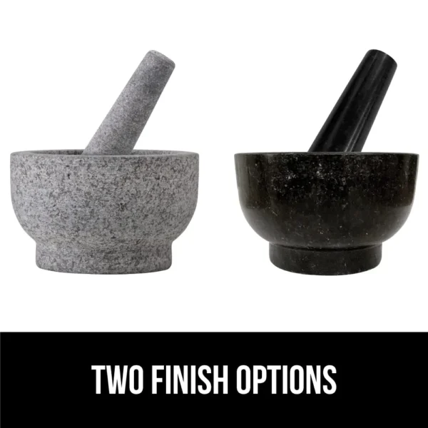 Gorilla Grip 100% Granite Slip Resistant Mortar and Pestle Set, Stone Guacamole Spice Grinder Bowls, Large Molcajete for Mexican Salsa Avocado Taco Mix Bowl, Kitchen Cooking Accessories, 1.5 Cup, Gray Home & Kitchen - Image 9