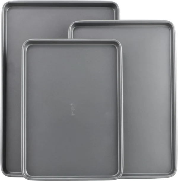 Goodcook Nonstick Steel 3-Piece Cookie Sheet Set Baking Sheets: Home & Kitchen